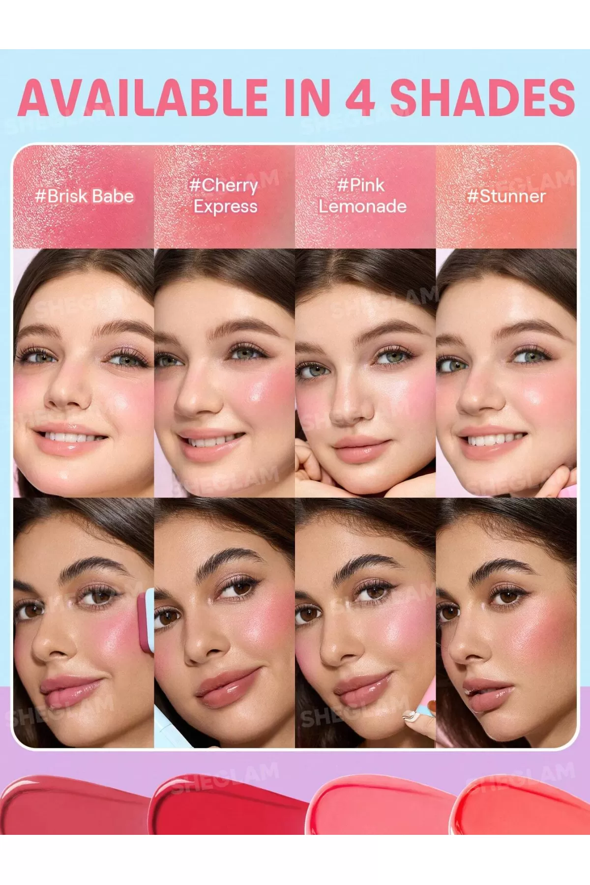 رژگونه استیکی گلاس گلو شیگلم SHEGLAM 