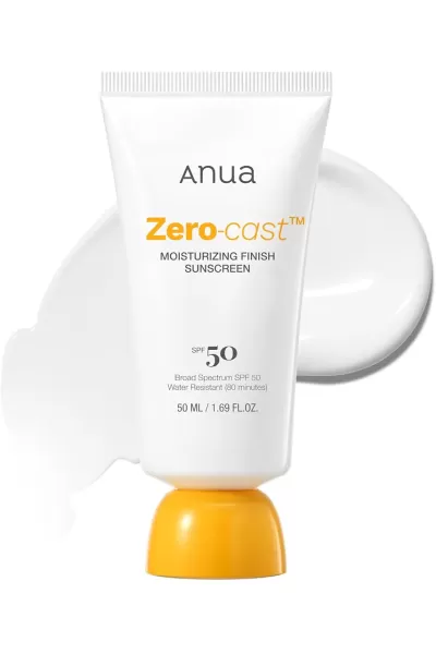 Anua-آنوا-Zero-Cast-SPF50-ضدآفتاب-مرطوب‌کننده-بدون-رد-سفید-