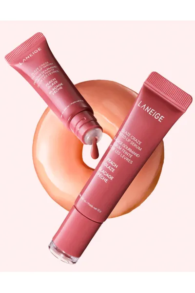 LANEIGE-لانیژ-Peach-Glaze-تینت-لب-سرمی-آبرسان--حجم-دهنده-و-درخشان-کننده-رنگ-
