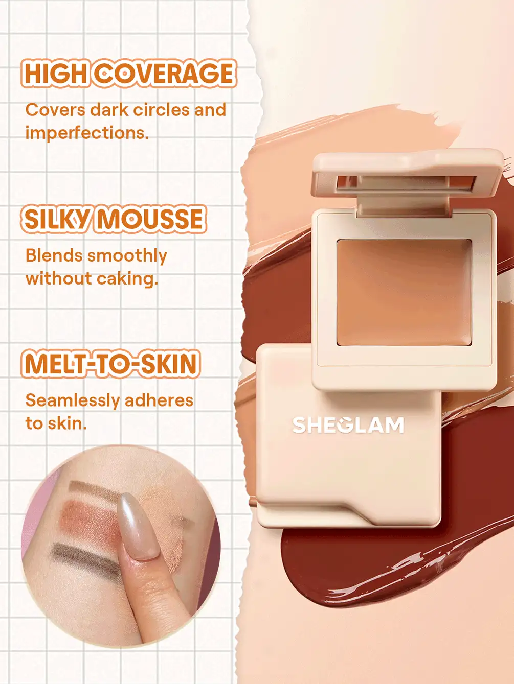  تصویر 3 : Sheglam شیگلم  کانسیلر اصلاح رنگ زیر چشم رنگ Peach  