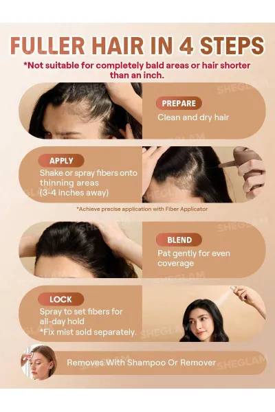  تصویر 8 : Sheglam شیگلم  اسپری فیبر مو سه بعدی پوشاننده ریشه و کم‌پشتی مو رنگ بلوند Blonde  