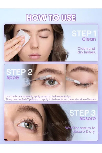 تصویر 6 : Sheglam شیگلم  سرم تقویت کننده و تغذیه کننده مژه شفاف لش ریتوال  
