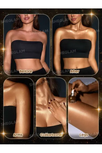  تصویر 2 : Sheglam شیگلم  روغن بدن هایلایتر و براق کننده Sunlit Silk رنگ Eros  