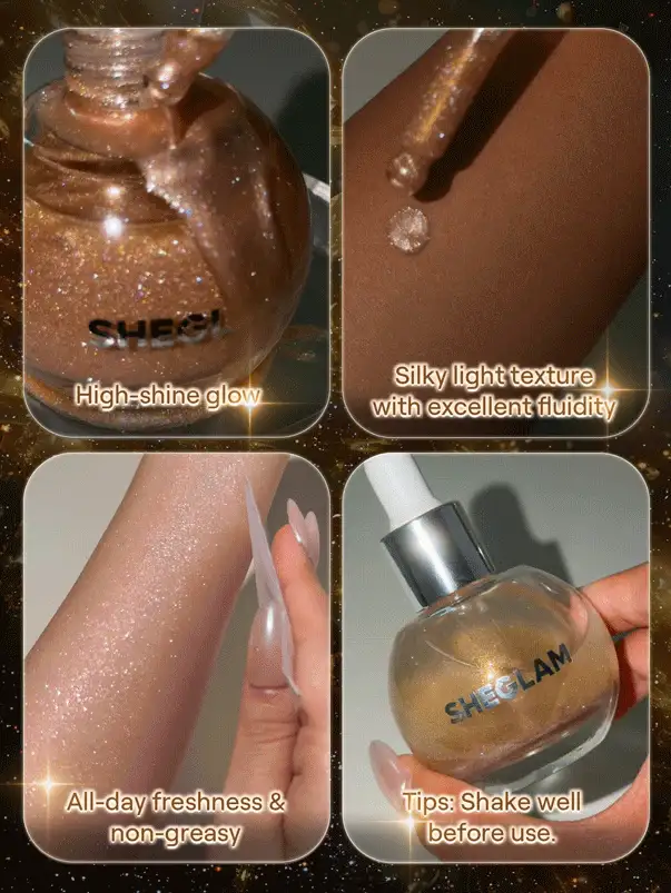  تصویر 3 : Sheglam شیگلم  روغن بدن هایلایتر و براق کننده Sunlit Silk رنگ Frosted Opal  