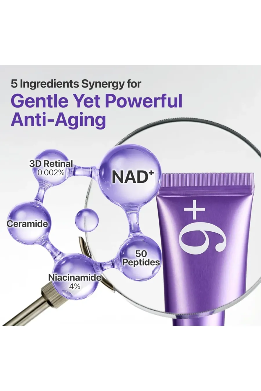 ترکیبات مؤثر کرم دور چشم رتینال +NAD شماره ۹ ضد چروک روشن کننده و حاوی پپتید نامبوزین Numbuzin No.9 NAD+ Retinal Eye Cream