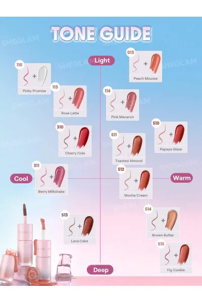  تصویر 6 : تینت لب پیل‌آف و برق لب دو سر رنگ Rose Latte شیگلم Sheglam 