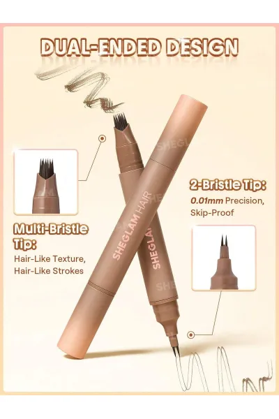  تصویر 2 : قلم پوشاننده ریشه مو و حجم دهنده مو رنگ قهوه‌ای روشن Light Brown شیگلم Sheglam 