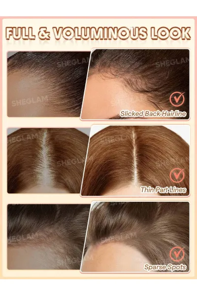  تصویر 3 : قلم پوشاننده ریشه مو و حجم دهنده مو رنگ قهوه‌ای روشن Light Brown شیگلم Sheglam 
