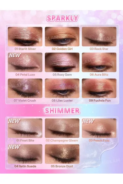  تصویر 5 : سایه استیکی ژله‌ای کریستال رنگ Petal Luxe شیگلم Sheglam 