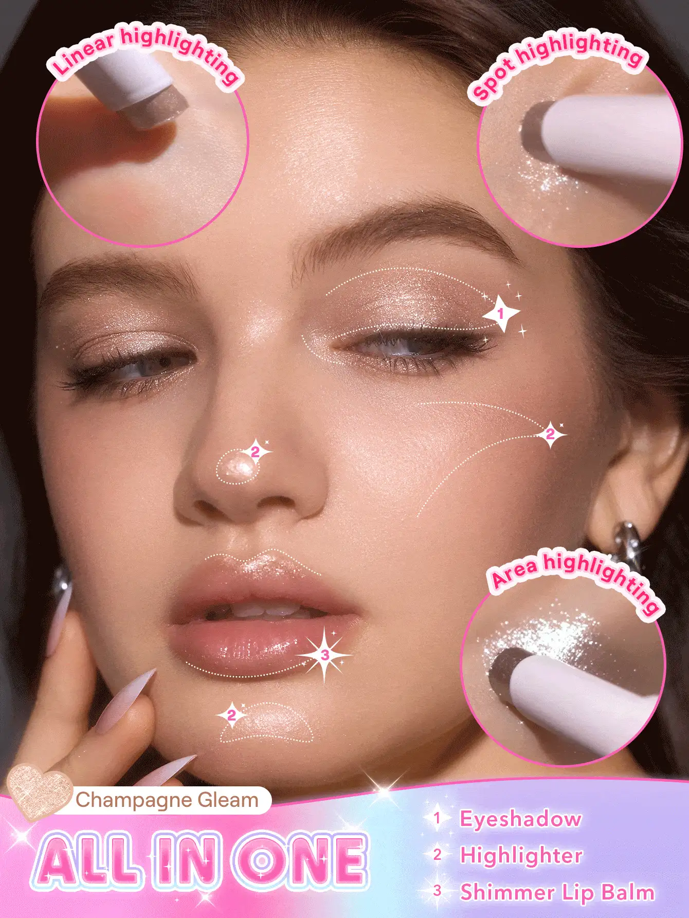  تصویر 4 : سایه استیکی ژله‌ای کریستال رنگ Bronze Dust شیگلم Sheglam 