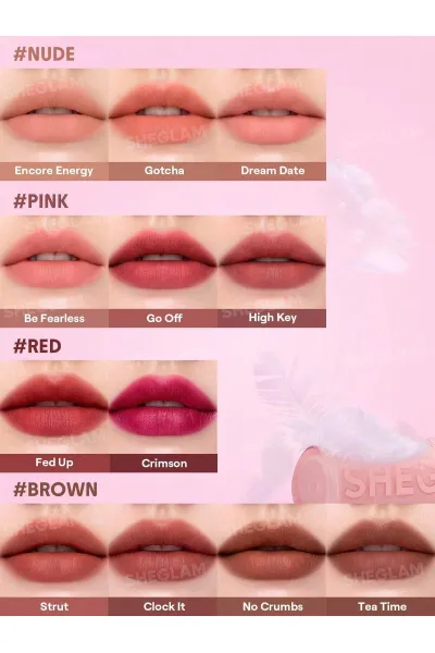  تصویر 5 : رژ لب کوشنی سبک مات و مخملی مدل Lip Veil Cushion رنگ Gotcha شیگلم Sheglam 