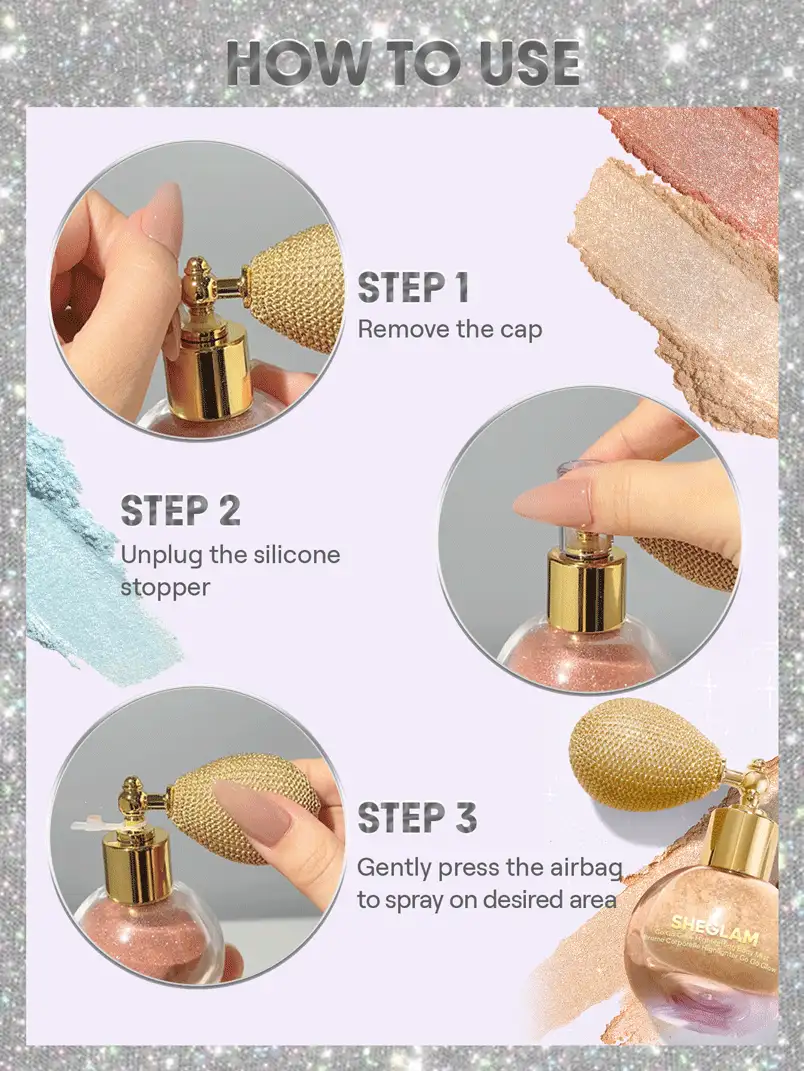  تصویر 5 : اسپری هایلایتر و براق کننده بدن Go Go Glow رنگ درخشش پریان Fairy Twinkle شیگلم Sheglam 