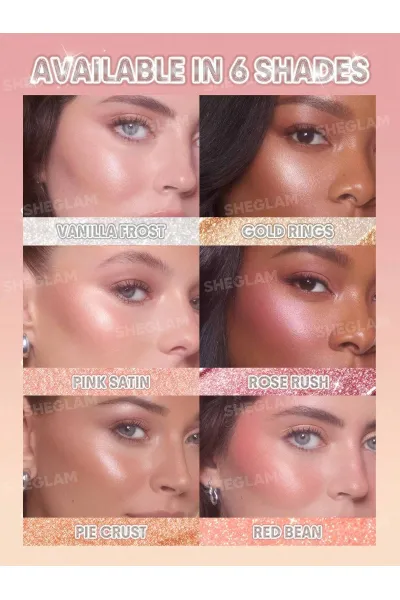  تصویر 4 : هایلایتر استیکی کره‌ای مدل Buttery Bling رنگ رز صورتی Rose Rush شیگلم Sheglam 