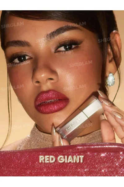 تصویر 4 : رژ لب مایع اکلیلی مدل Stardust Swipe Glitter Liquid Lipstick رنگ قرمز آجری درخشان (Red Giant) شیگلم Sheglam 