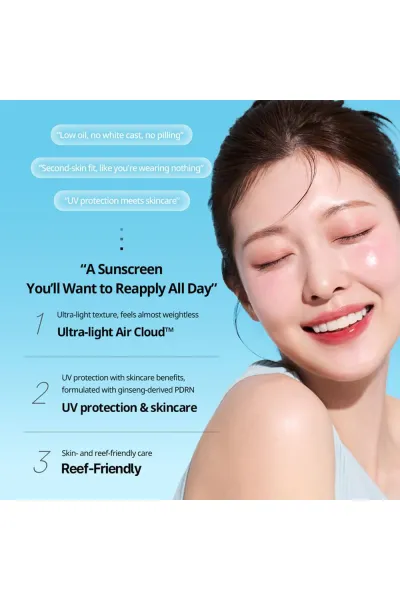  تصویر 1 : کرم ضد آفتاب آبرسان و سبک ایر کلود PDRN وی‌تی کازمتیک VT Cosmetics 