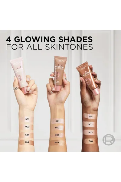  تصویر 7 : پرایمر لومی گلوشن رنگ 901 درخشش مرواریدی روشن Fair Glow لورال پاریس L'Oreal Paris 