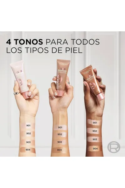  تصویر 28 : پرایمر لومی گلوشن رنگ 902 درخشش روشن Light Glow لورال پاریس L'Oreal Paris 