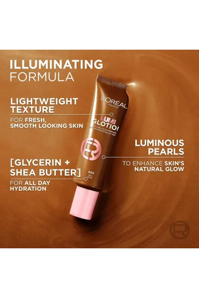  تصویر 2 : پرایمر لومی گلوشن رنگ 904 درخشش متوسط Medium Glow لورال پاریس L'Oreal Paris 