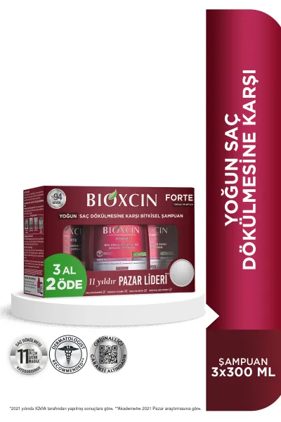 BIOXCIN-بیوکسین-Forte-پک-۳-تایی-شامپو-ضد-ریزش-مو-