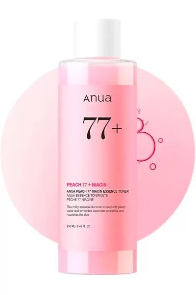 Anua-آنوا-77-تونر-اسنس-نیاسینامید-+-هلو-